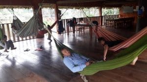 Hammocks at the Kichwa Lodge