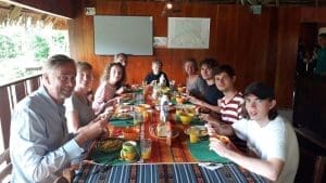 A meal served at Kichwa Lodge